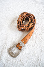 Load image into Gallery viewer, Brown Leather Studded Western Belt
