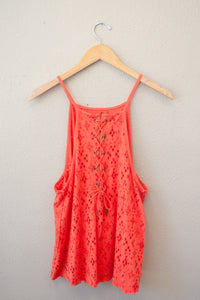 Free People Size Medium Embroidered Halter Top