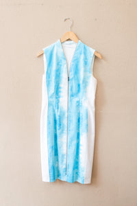 T Tahari Size 6 Sleeveless Tie Dye Zipper Dress